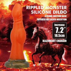 POWER MONSTERS - BLAZEHEART CHARGER FANTASY SILIKONDILDO 18,5 CM Ø 4,5 CM