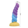 POWER MONSTERS - EINHORN DREIFARBIGER FANTASIE-SILIKONDILDO 22 CM Ø 5 CM