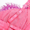 SUBBLIME - 955366 BH-SET MIT SPITZE UND STRUMPFBAND ROSA UND LILA L/XL