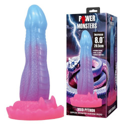 POWER MONSTERS - VOID PYTHON FANTASY DILDO MIT SAUGNAPF 20,5 CM Ø 5,2 CM BLAU, LILA &amp PINK