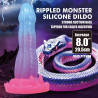 POWER MONSTERS - VOID PYTHON FANTASY DILDO MIT SAUGNAPF 20,5 CM Ø 5,2 CM BLAU, LILA &amp PINK