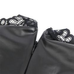 SUBBLIME - 957551 LEDERKLEID MIT SPITZENKRAGEN SCHWARZ L/XL