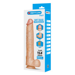 PRETTY LOVE - PAT FLEXIBLER REALISTISCHER DILDO MIT SAUGNAPF 40 CM -Ø- 6 CM