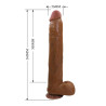 PRETTY LOVE - DANY REALISTISCHER FLEXIBLER DILDO MIT SAUGNAPF 36 CM -Ø- 5,6 CM BRAUN