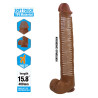 PRETTY LOVE - PAT REALISTISCHER FLEXIBLER DILDO MIT SAUGNAPF 40 CM -Ø- 6 CM BRAUN