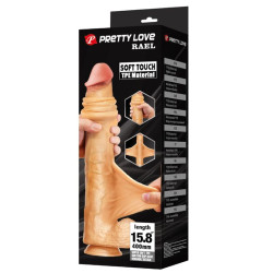 PRETTY LOVE - RAEL FLEXIBLER REALISTISCHER DILDO MIT SAUGNAPF 40 CM -Ø- 6 CM BRAUN
