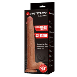 PRETTY LOVE - TERIN PLUS REALISTISCHER SILIKONDILDO MIT SAUGNAPF 37,6 CM Ø 5,5 CM
