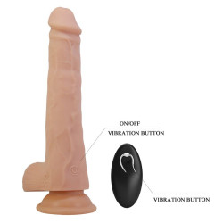 PRETTY LOVE - MILES STOSS- UND ROTATIONS-VIBRATIONSDILDO MIT FERNBEDIENUNG, 23,5 CM Ø 4,8 CM, NATUR - Offer