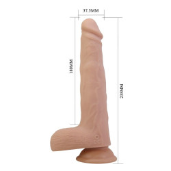 PRETTY LOVE - MILES STOSS- UND ROTATIONS-VIBRATIONSDILDO MIT FERNBEDIENUNG, 23,5 CM Ø 4,8 CM, NATUR