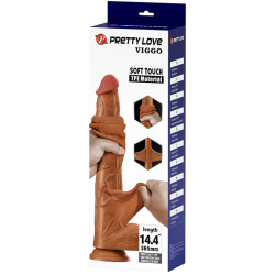 PRETTY LOVE - VIGGO REALISTISCHER, WEICHES HAUTGLEITENDER DILDO, 36,5 CM, BRAUN