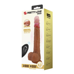 PRETTY LOVE - JONATHAN REALISTISCHER STOSSVIBRATOR MIT FERNBEDIENUNG, BRAUN