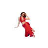 CHILIROSE - CR 4857 ROTES TOP- UND HOSEN-SET, GRÖSSE XL