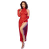 CHILIROSE - CR 4853 ROTES SPITZENKLEID MIT HANDSCHUHEN S/M