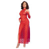 CHILIROSE - CR 4853 ROTES SPITZENKLEID MIT HANDSCHUHEN S/M