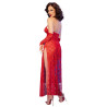 CHILIROSE - CR 4853 ROTES SPITZENKLEID MIT HANDSCHUHEN L/XL