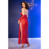 CHILIROSE - CR 4853 ROTES SPITZENKLEID MIT HANDSCHUHEN L/XL
