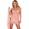 LIVCO CORSETTI FASHION - HYEONA 1710 BABYDOLL + THONG ROSE M