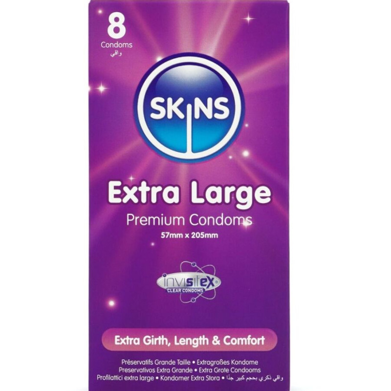SKINS - EXTRA GROSSE PREMIUM-KONDOME PACKUNG 8