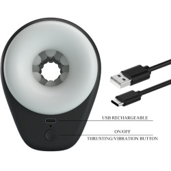 PRETTY LOVE - DJ GIRL MÄNNLICHER MASTURBATOR MIT VIBRATION 5 EINSTELLUNGEN NEGRO